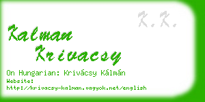 kalman krivacsy business card