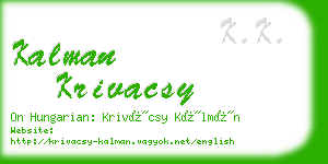 kalman krivacsy business card